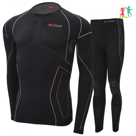 Арт : RACE 3 J<BR>(Комплект для детей)<br>(Полипропилен X-Dry и волокно Карбона)<br>Цвет: Черный<BR>От +25° До -25°