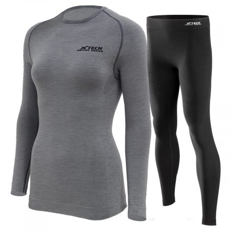 Арт : MERINO TECH<BR>(Комплект для мужчин и женщин)<br>(Английская шерсть мериноса)<br>Цвет: Серый меланж/Черный<BR>От +15° До -30° — изображение 2