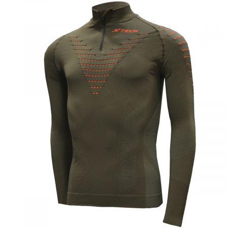 Арт : TACTICAL ZIP<BR>(Водолазка на молнии 3D для Мужчин)<br>(Полипропилен Dryarn и Ионы Серебра)<br>Цвет: Хаки<br>От +10° До -40°