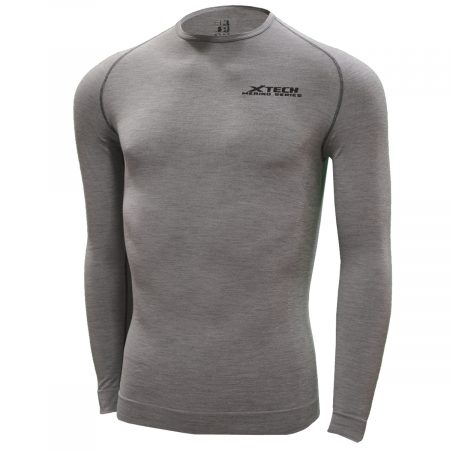 Арт : MERINO TECH<BR>(Джемпер для мужчин и женщин)<br>(Английская шерсть мериноса)<br>Цвет: Серый меланж<BR>От +15° До -30°