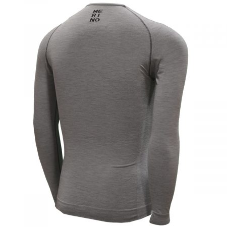 Арт : MERINO TECH<BR>(Джемпер для мужчин и женщин)<br>(Английская шерсть мериноса)<br>Цвет: Серый меланж<BR>От +15° До -30° — изображение 2